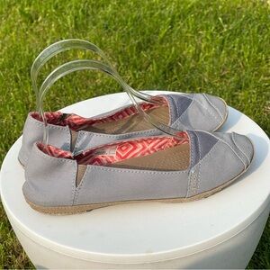 Crocs Shoes Womens 6 Angeline Concrete Gray Slip On Canvas Ballet Flats 15336